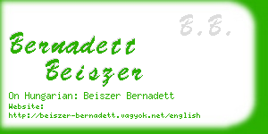 bernadett beiszer business card